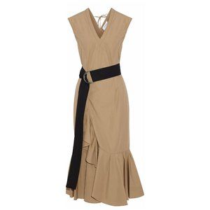 NWT Derek Lam 10 Crosby Ruffled Cotton Midi Dress